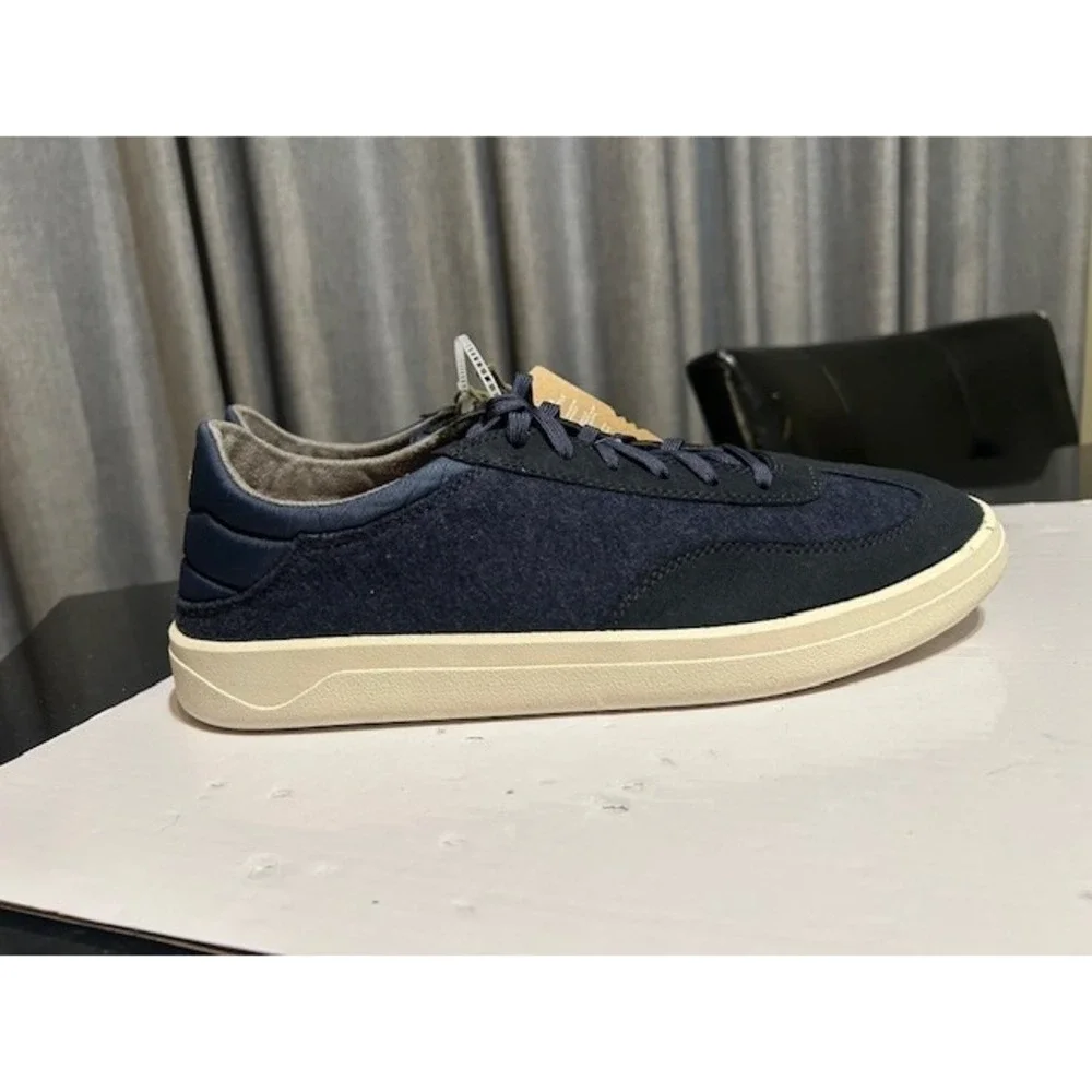 NWT  OluKai Puliki Navy Suede Lace Up Men 11 Sneakers Preppy Old Money Resort - Picture 2 of 7